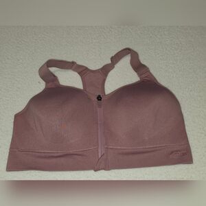 PINK Victoria's Secret Mauve Front-Zip Racerback Sports Bra